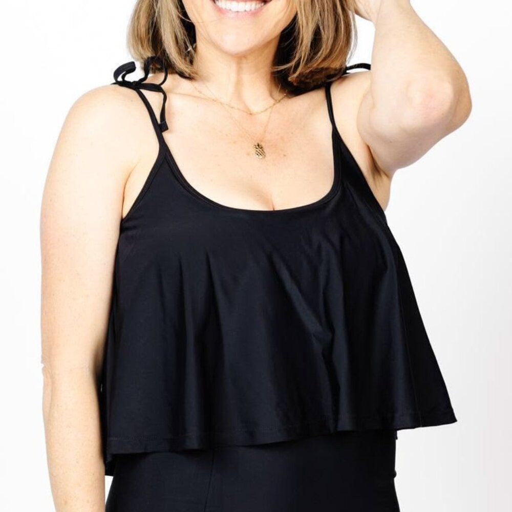 Kortni Jeane Women's Swing Bikini Swim Top in Black Size Medium